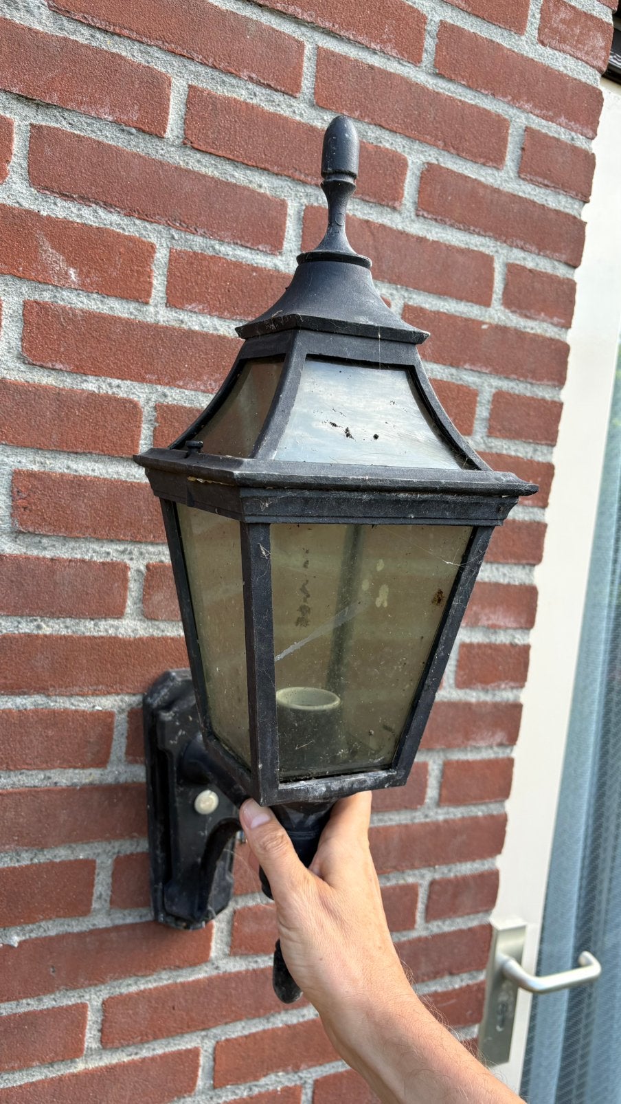 Klassieke wandlamp / lantaarn, Tuin en Terras, Ophalen, Gebruikt, Staal, Wandlamp