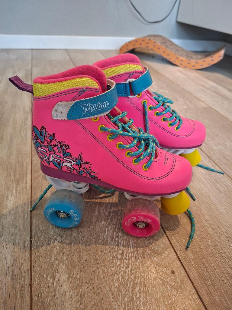 SFR Vision II Quad Roller Skates / Rolschaatsen – Roze/Multi, Ophalen of Verzenden, Zo goed als nieuw, Kinderen