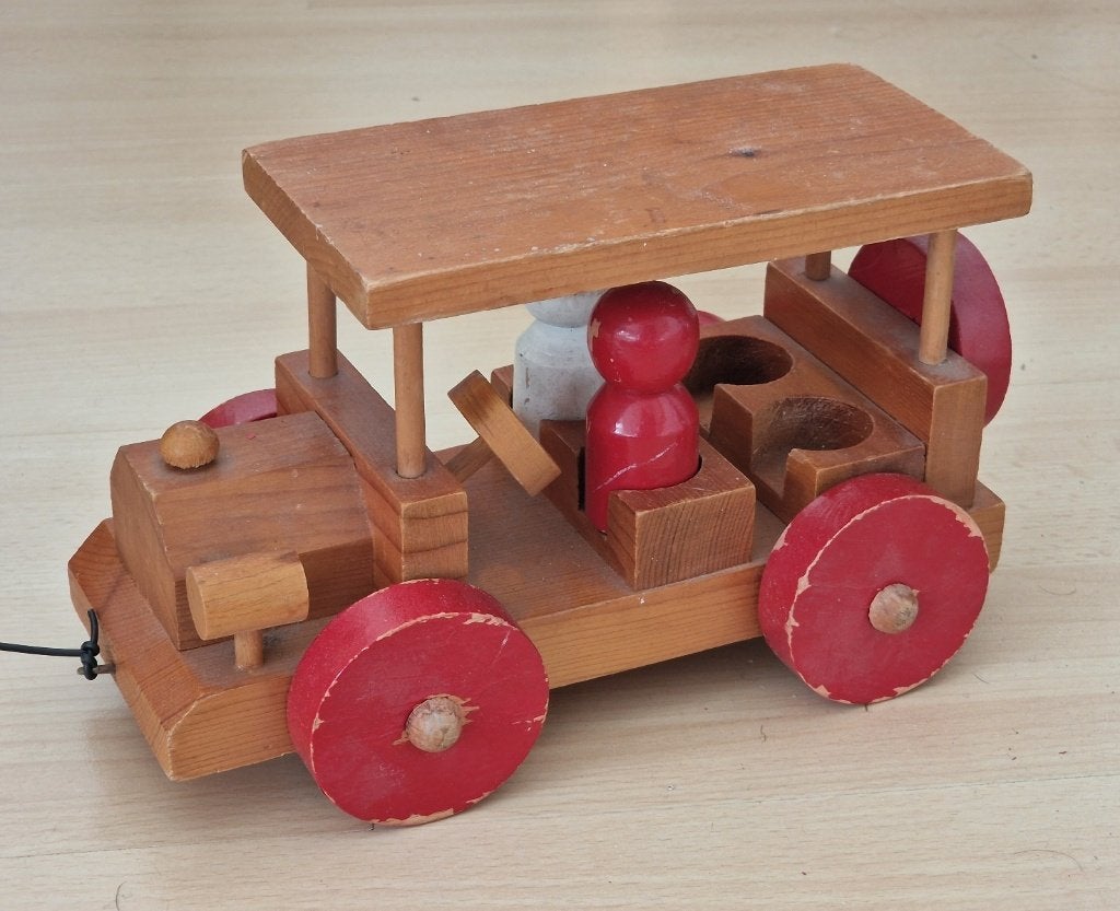 Veel Vintage houten speelgoed:auto,trein etc.samen €65 ekskl, Ophalen of Verzenden, Gebruikt, Duw- of Trekspeelgoed