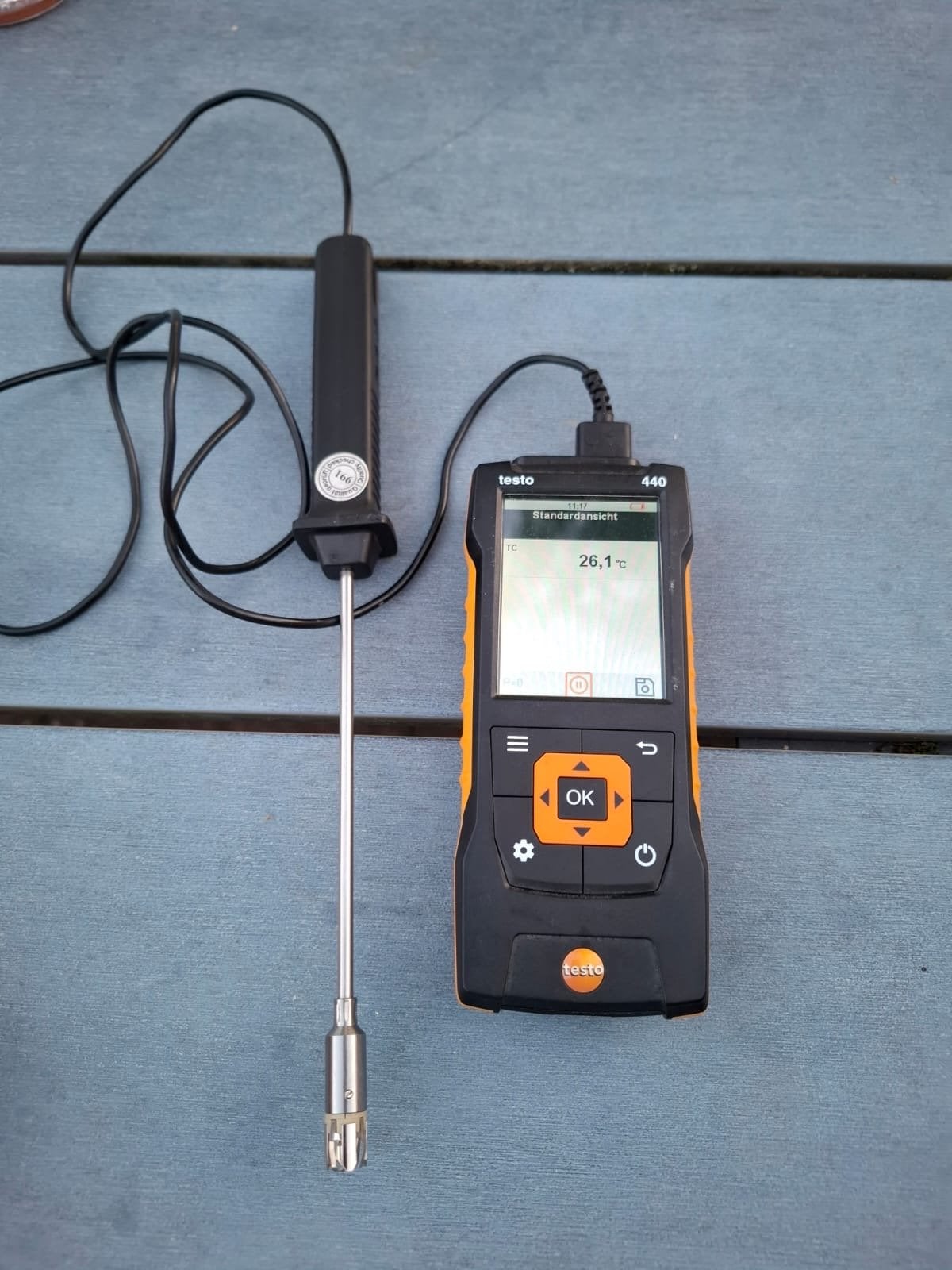 Testo 440 Luchtkwaliteitsmeter met temperatuursonde, Doe-het-zelf en Verbouw, Meetapparatuur, Ophalen of Verzenden, Zo goed als nieuw