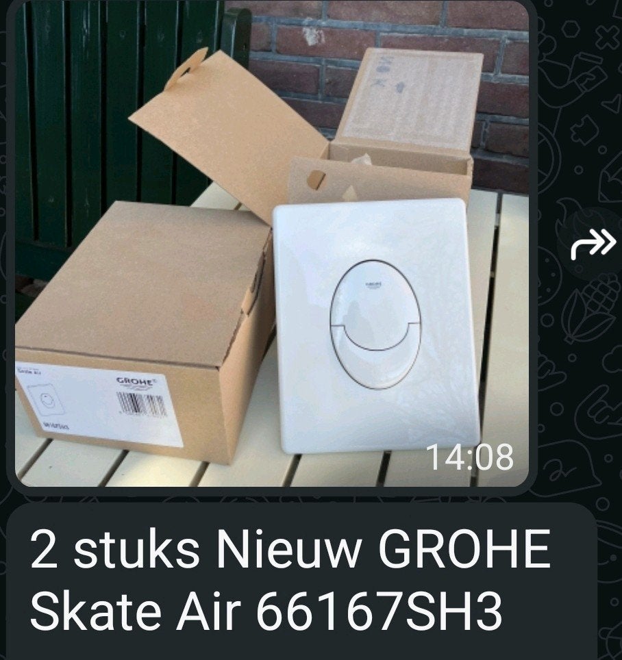 2x Nieuw GROHE Skate Air 66167SH3 bedieningsplaat, Ophalen of Verzenden, Nieuw, Toilet