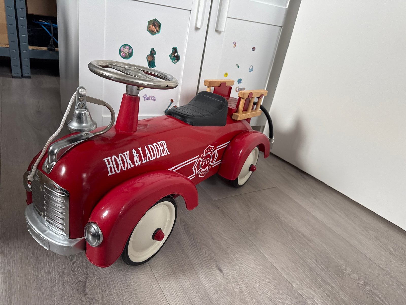 Loopauto Brandweer 'Hook & Ladder' - Vintage Stijl, Ophalen, Gebruikt, Loopvoertuig