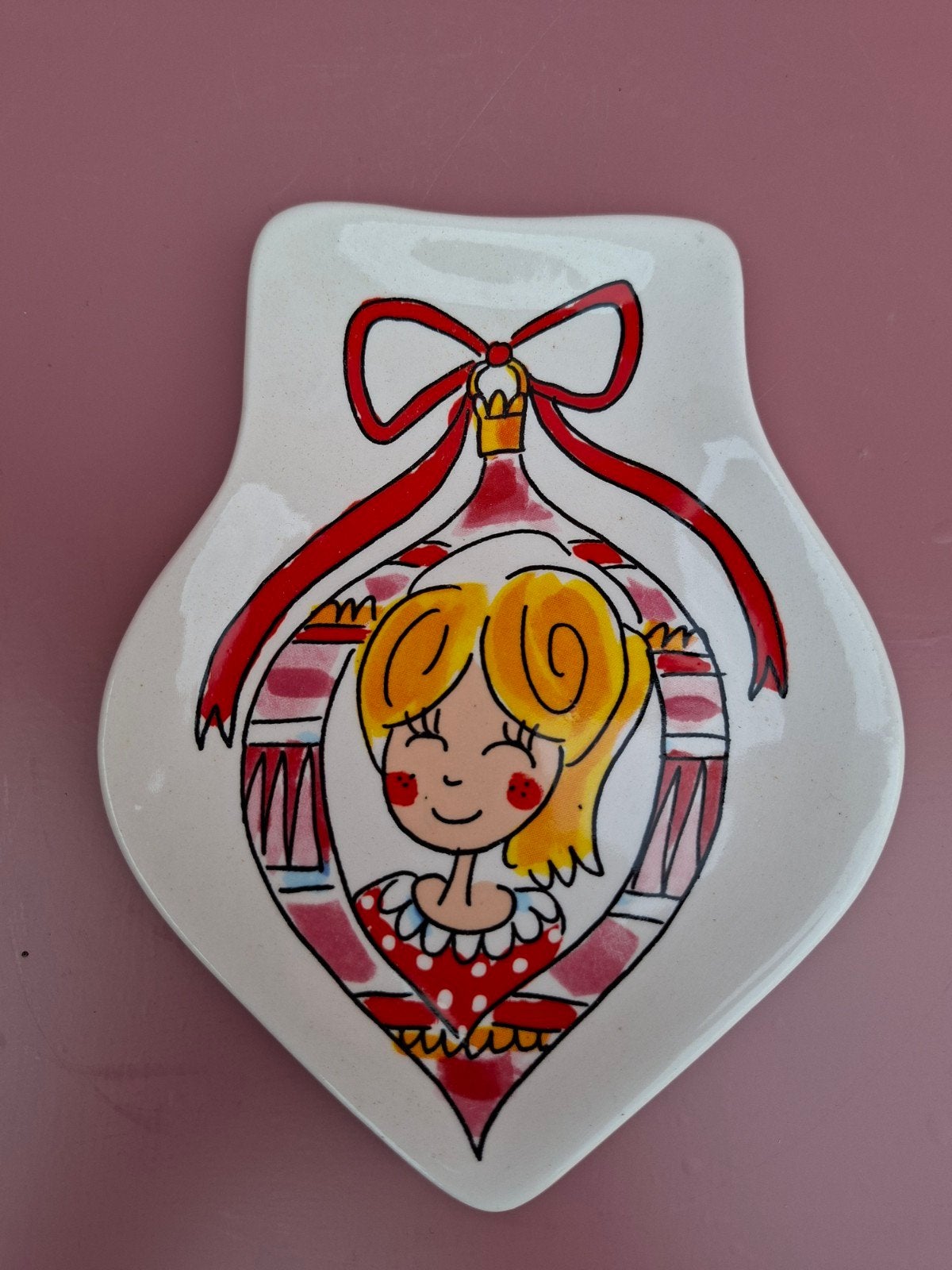 Blond Amsterdam kerst petit four bordje, Ophalen of Verzenden, Zo goed als nieuw, Aardewerk, Bord(en)