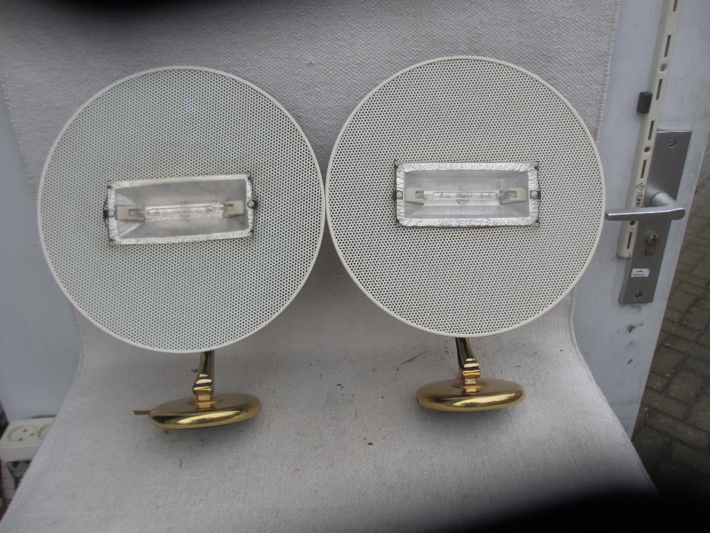 SET Vintage Maison le Dauphin wandlampen Hollywood Regency, Ophalen of Verzenden, Gebruikt, Metaal
