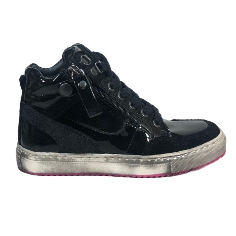 PIEDRO maat 33 lerensneaker/rits zwart/roze gratis verzenden, PIEDRO, Schoenen, Nieuw, Piedro