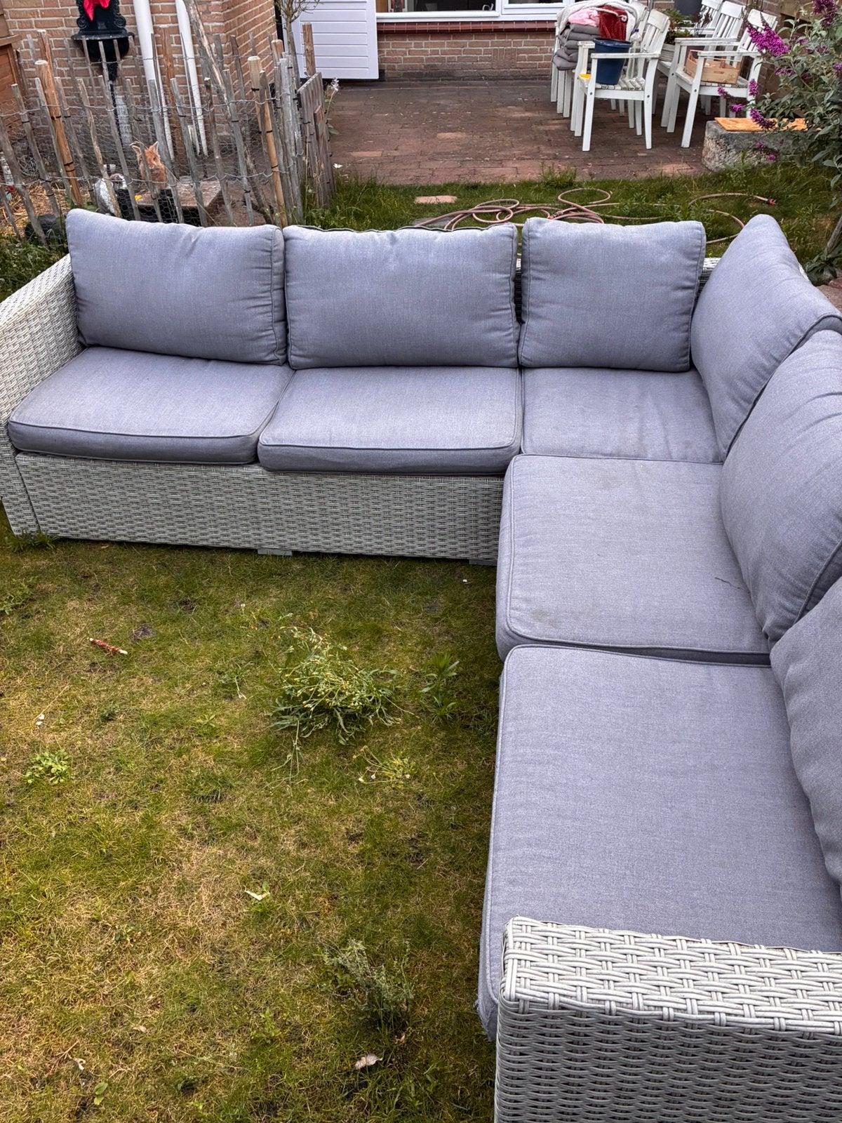 Loungeset - grijs, Ophalen, Gebruikt, Kunststof