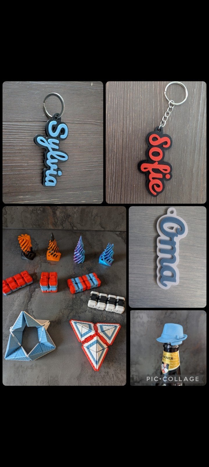 Diverse 3D-geprinte items: sleutelhangers, speelgoed, Ophalen of Verzenden