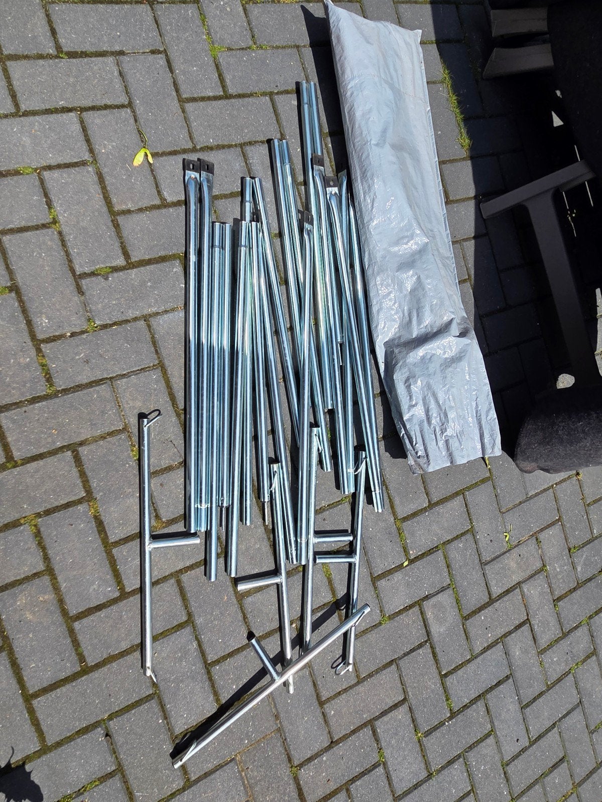 Stokken aluminium voor luifel, Ophalen, Zo goed als nieuw