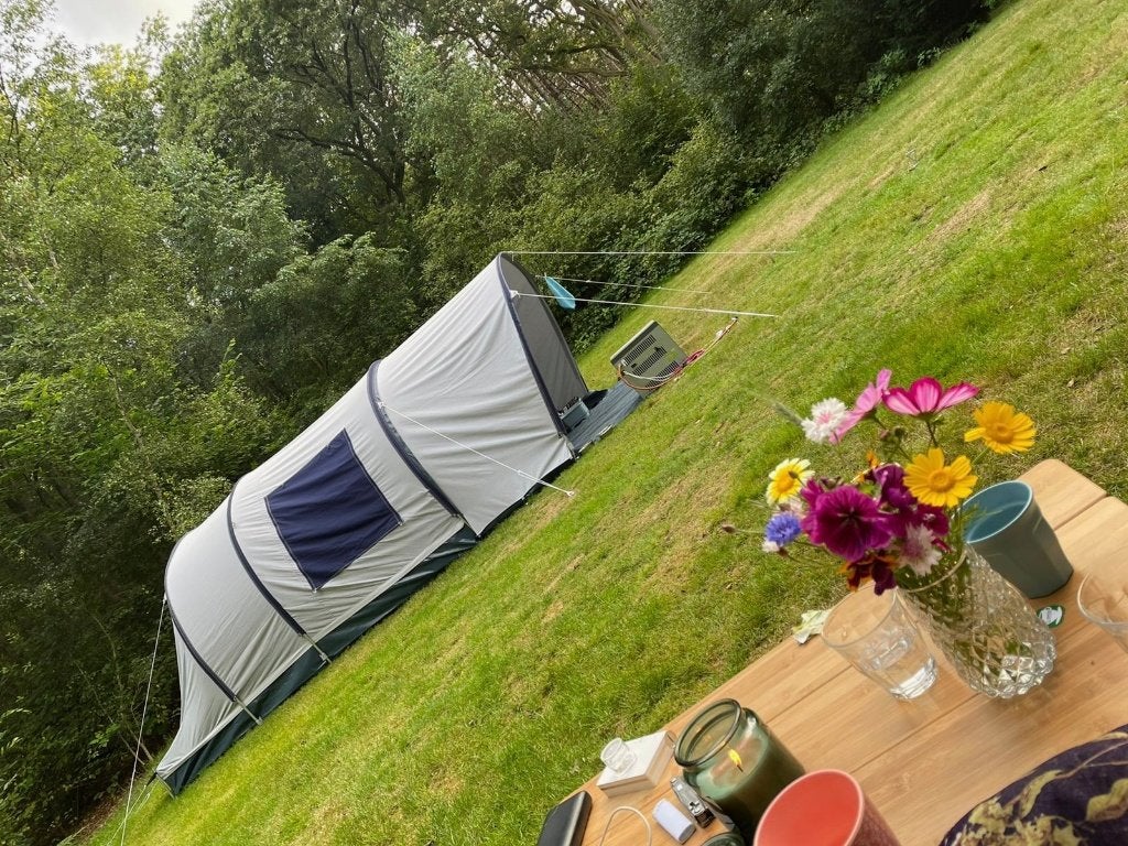 Karsten tunneltent Opera Blue line, Caravans en Kamperen, Tenten, Ophalen, Zo goed als nieuw, Tot en met 4