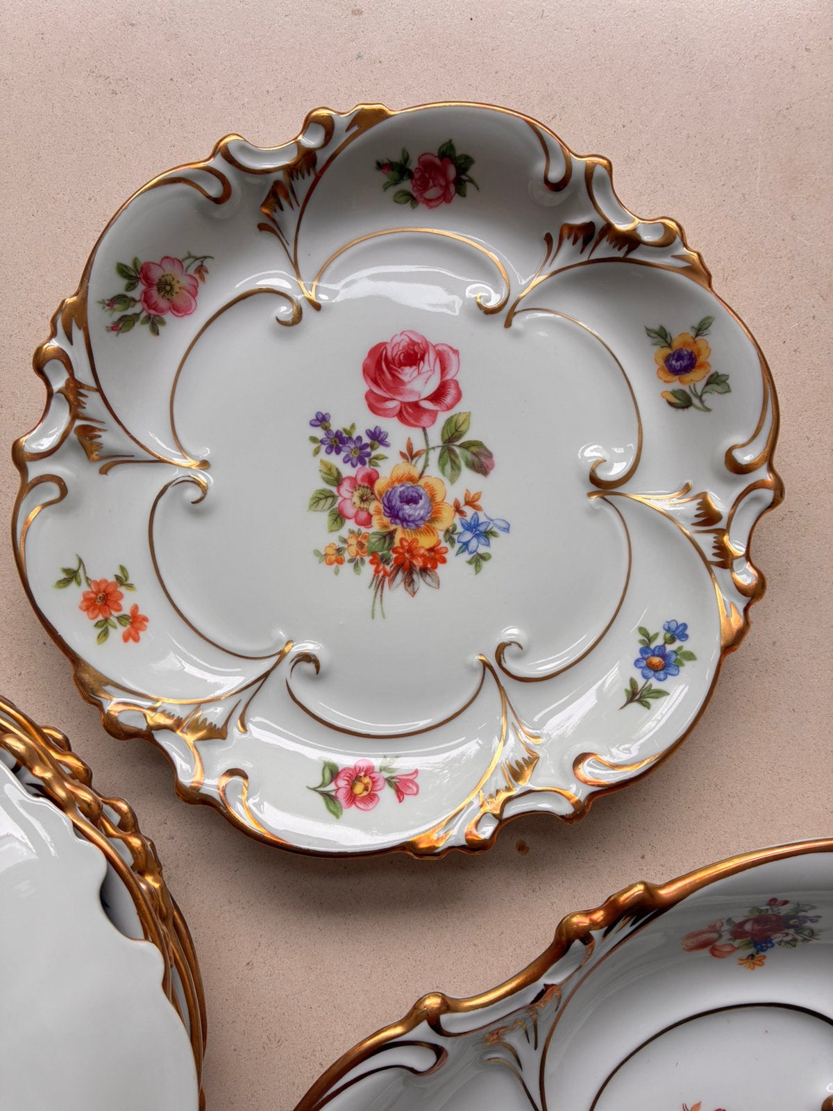 Gebaksset 7-delig jl menau graf von henneberg porzellan 1777, Ophalen of Verzenden