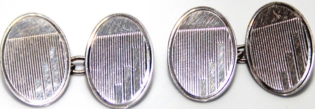 Schitterende Art Deco Zilver Jumelles Manchetknopen, Sieraden, Tassen en Uiterlijk, Manchetknopen, Ophalen of Verzenden, Zo goed als nieuw