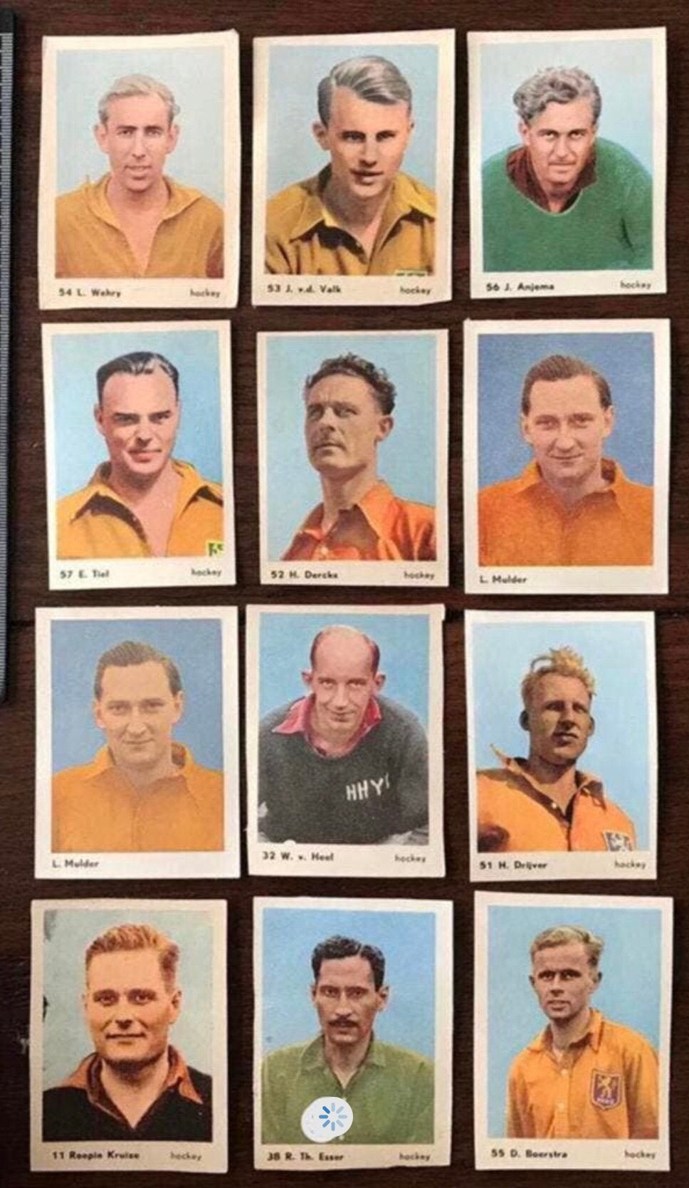 12 Oude Plaatjes Hockeyers  van Nederland, Verzamelen, Ophalen of Verzenden, Zo goed als nieuw, Overige binnenlandse clubs, Poster, Plaatje of Sticker