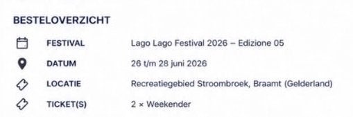 Lago Lago weekend kaart, Ophalen of Verzenden