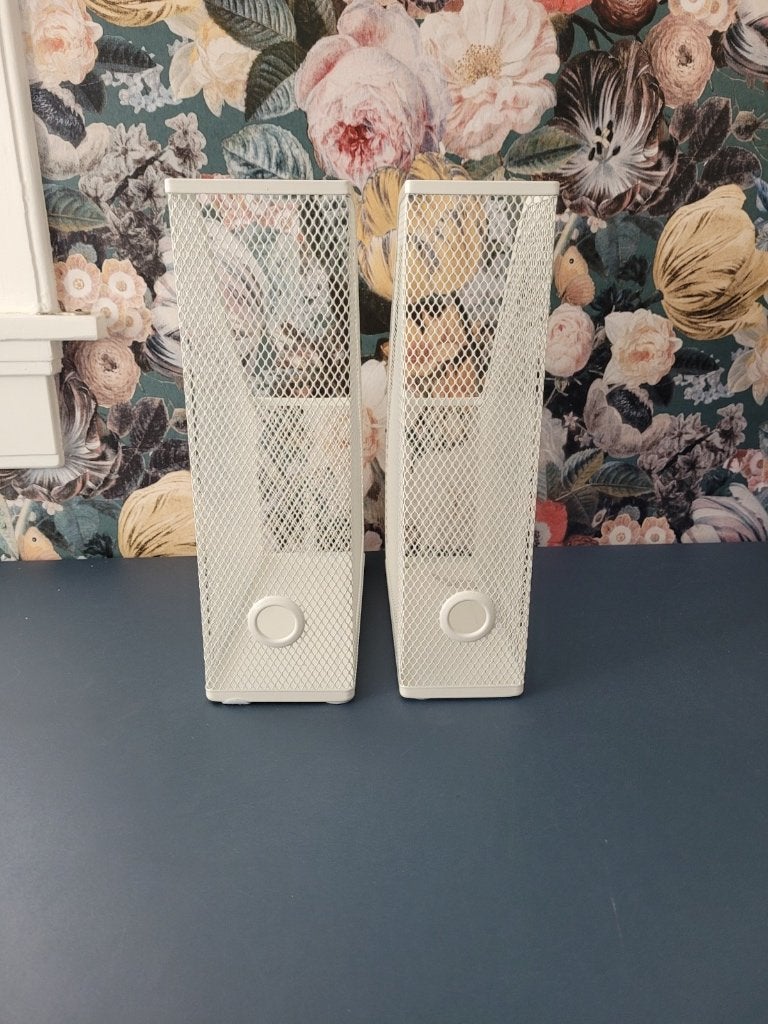 Set van 2 metalen tijdschriftenhouders, Gebruikt, Metaal, Tijdschriftenrek, Minimalistisch