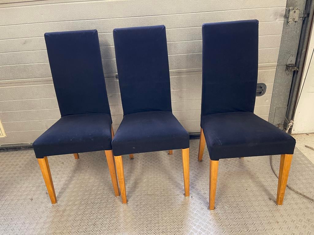 Set van 3 zwarte eetkamerstoelen, Ophalen, Gebruikt, Drie, Zwart