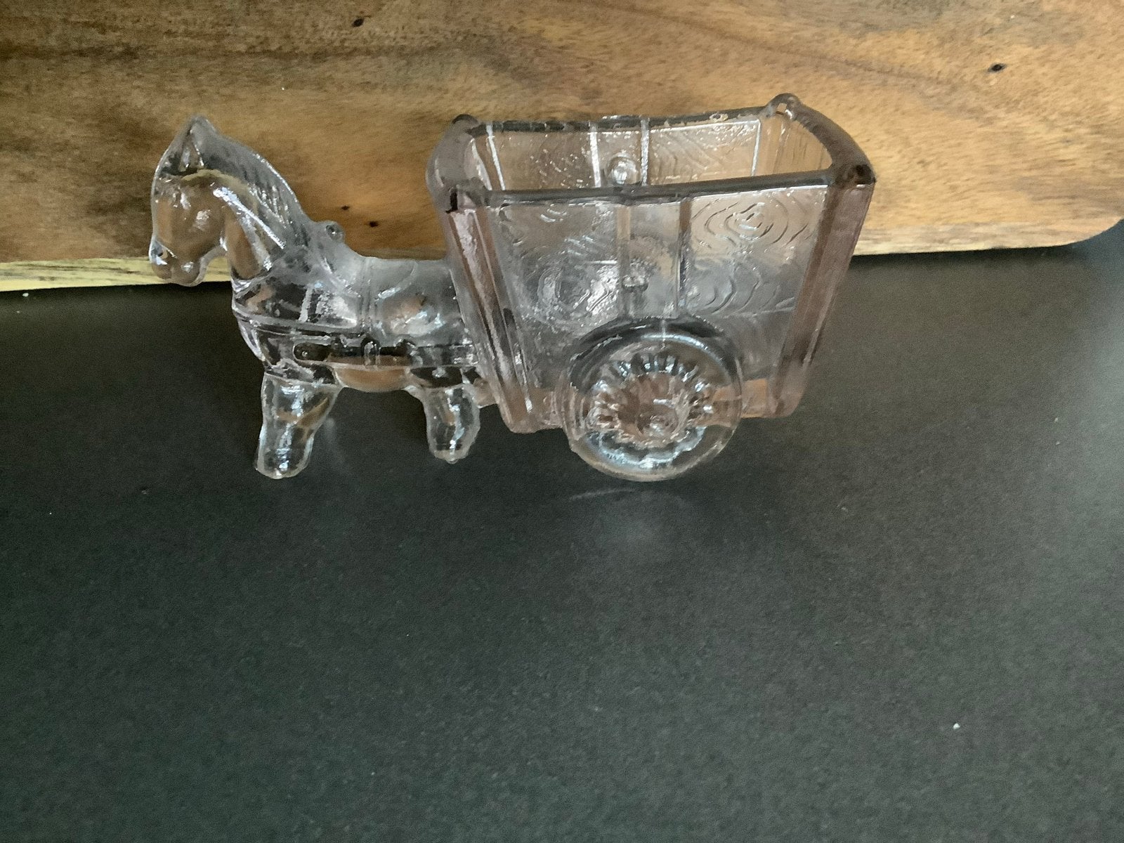 Vintage Jeanette Glass paard met wagentje tandenstokerhouder, Ophalen of Verzenden