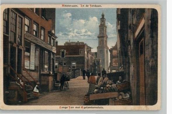 Ansichtkaart Amsterdam Jordaan Lange Jan Egelantierssluis, Verzenden, Voor 1920, Ongelopen, Noord-Holland