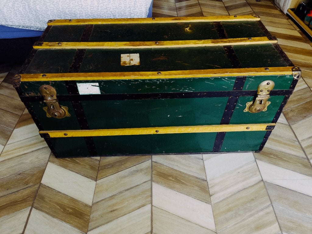 Hutkoffer groen, Ophalen, Minder dan 50 cm, Gebruikt, 50 tot 100 cm