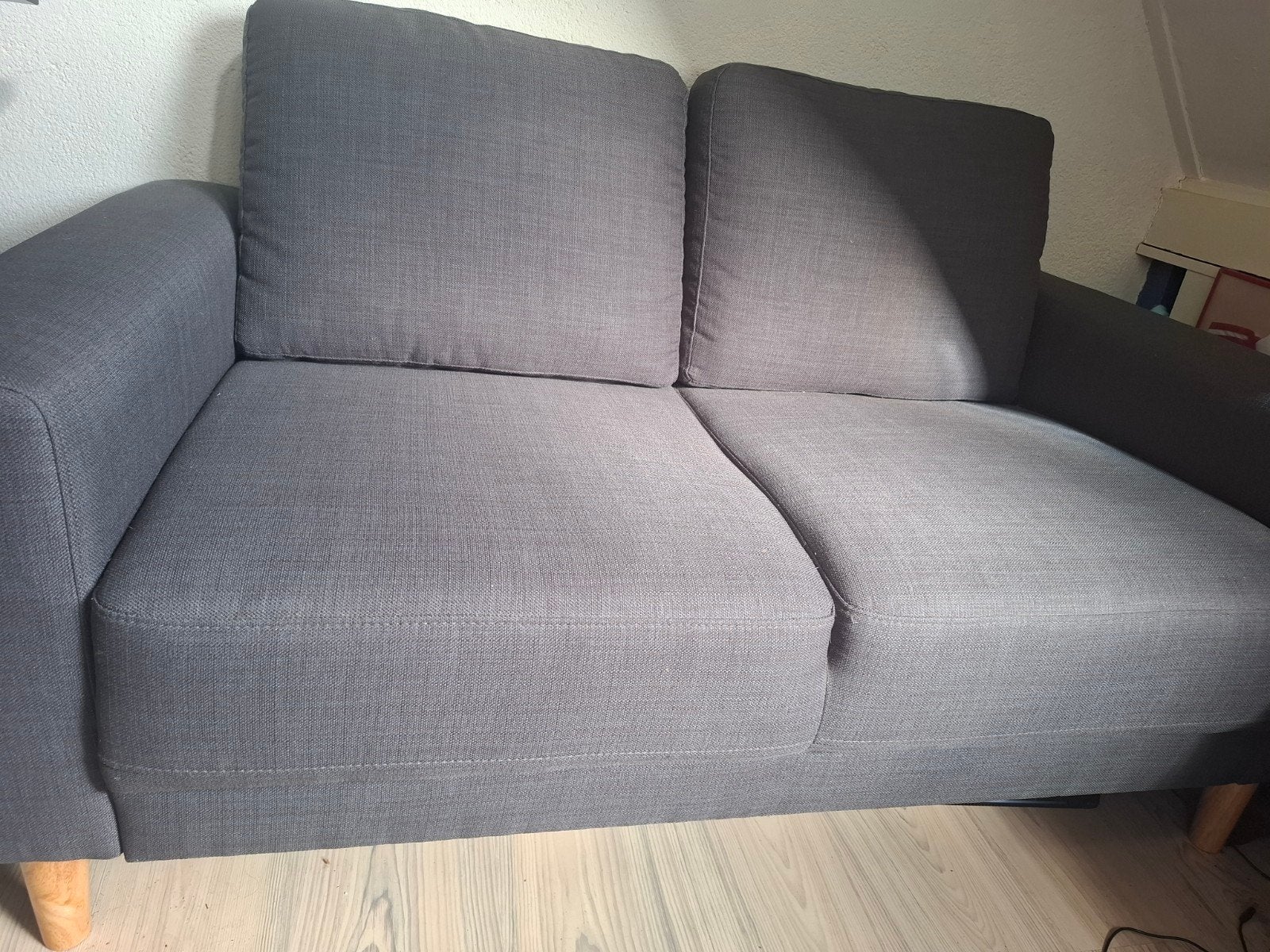 2 persoonsbank, Huis en Inrichting, Ophalen, 190 cm of minder, 80 cm, Grijs