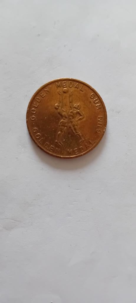 Vintage Golden Medal Gum Coin 1930 - Zeldzaam verzamelobject, Ophalen of Verzenden