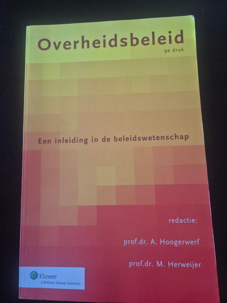 Overheidsbeleid: Een inleiding in de beleidswetenschap, Gelezen, A. Hoogerwerf, M. Herweijer, Gamma, HBO