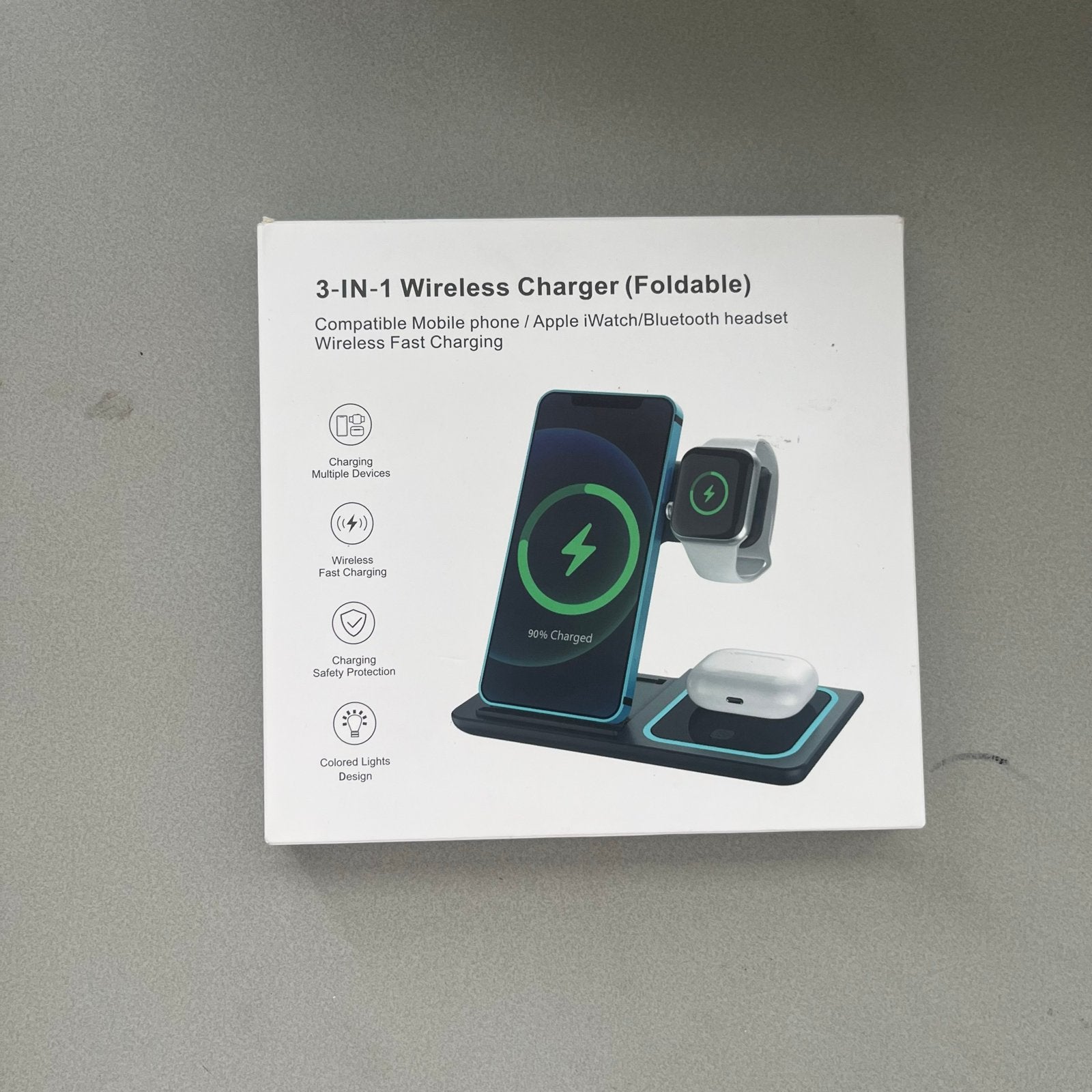 3-in-1 Draadloze Oplader (Opvouwbaar) voor Telefoon, Watch,, Ophalen of Verzenden, Nieuw, Overige typen, Universeel