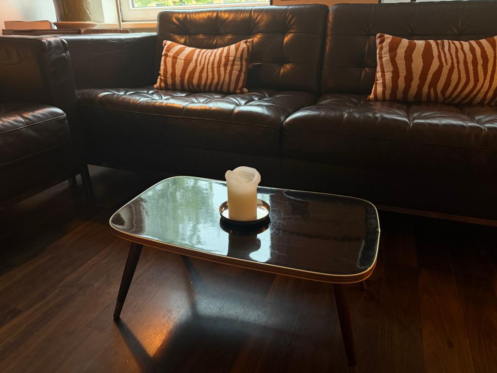 Mid-century salontafel/bijzettafel, Huis en Inrichting, Tafels | Salontafels, Gebruikt, 50 tot 100 cm, Ophalen of Verzenden, Minder dan 50 cm