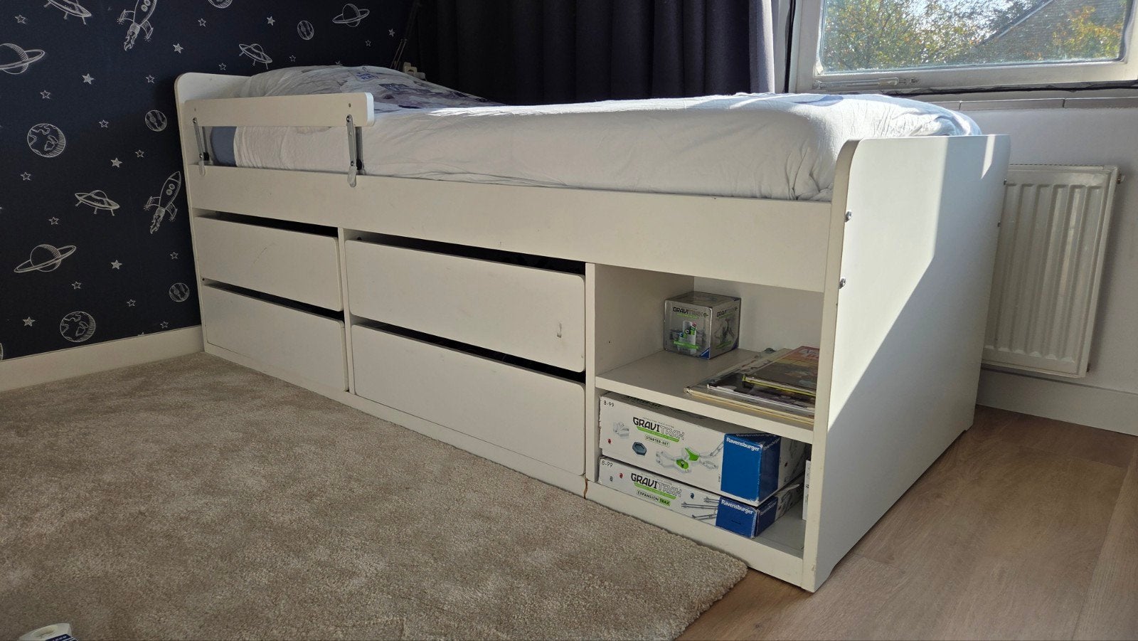 IKEA SLÄKT bed met opbergruimte, eenpersoons, Ophalen, Gebruikt, 90 cm, Eenpersoons