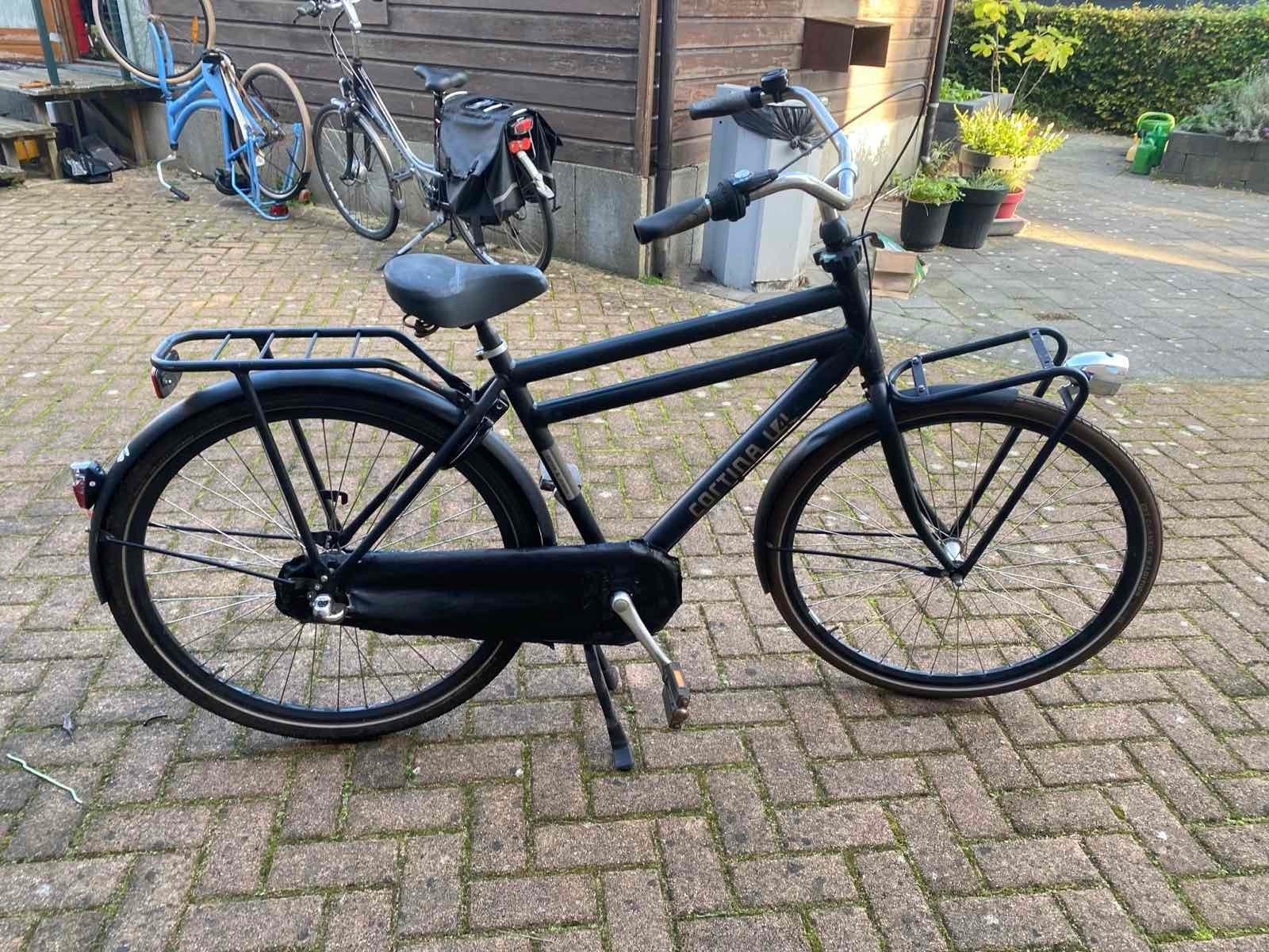 Cortina U4 Transportfiets - Zwart, Fietsen en Brommers, Overige merken, Terugtraprem, Gebruikt, Versnellingen