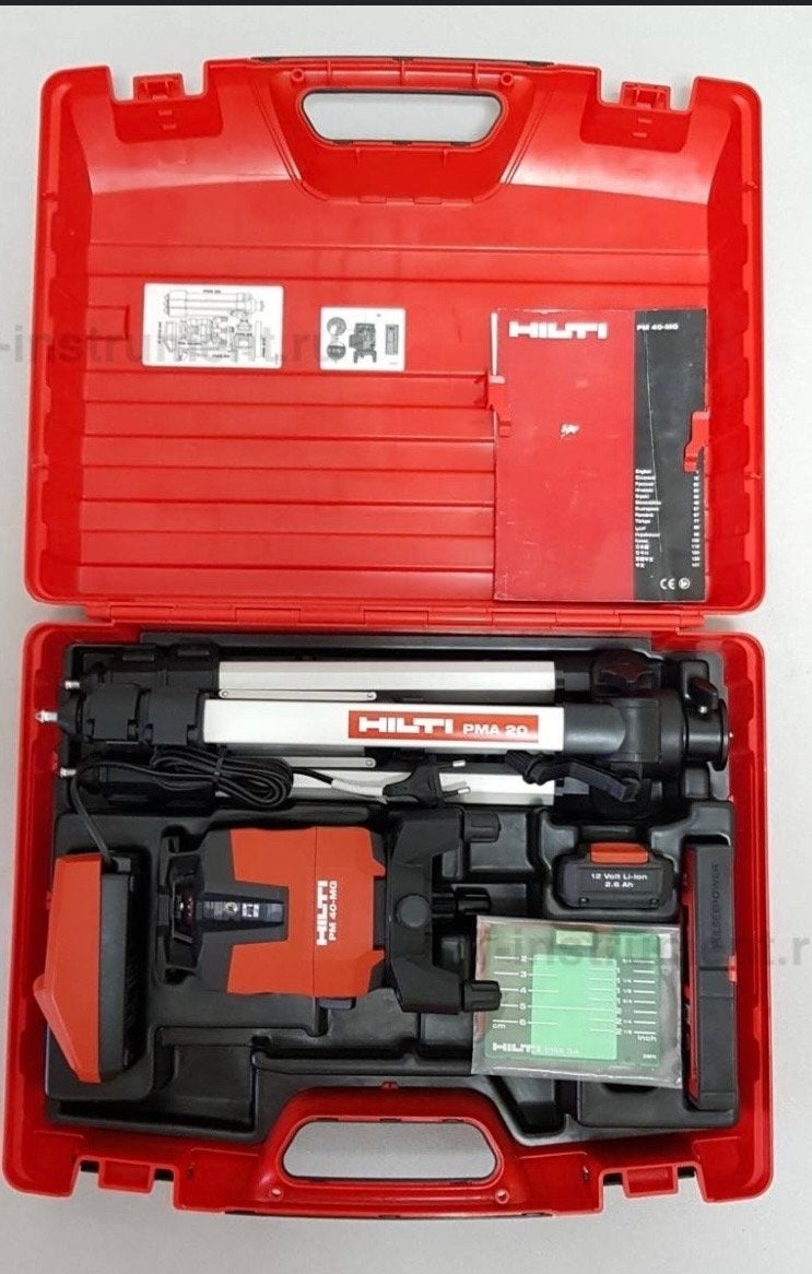 Gevraagd koffer Hilti PM 40-MG Multilijnlaser en statief, Ophalen of Verzenden, Zo goed als nieuw, Licht