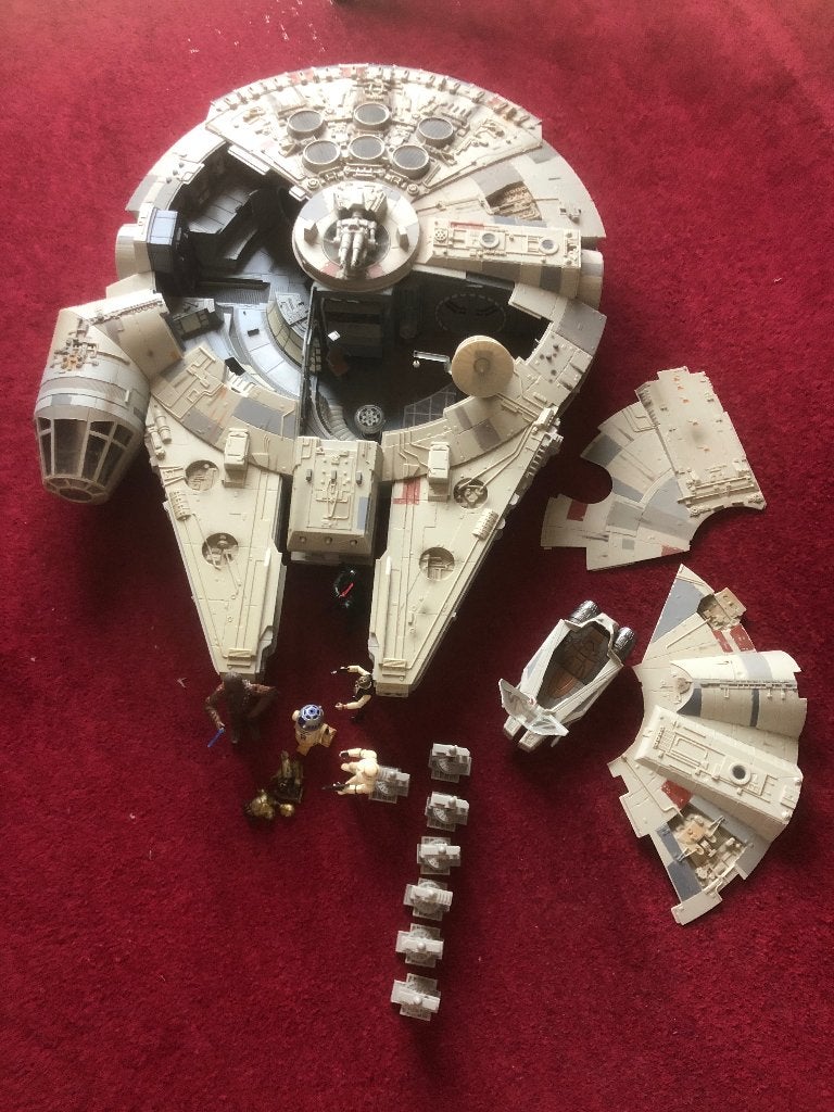 Starwars Millennium Falcon. Grote versie met T fighter, Verzamelen, Star Wars, Ophalen of Verzenden, Zo goed als nieuw, Replica