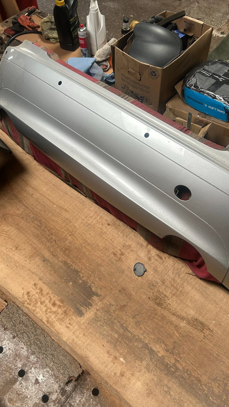 Gebruikte Bumper - Zilverkleurig mercedes 171 slk, Gebruikt, Mercedes-Benz, Ophalen of Verzenden, Achter
