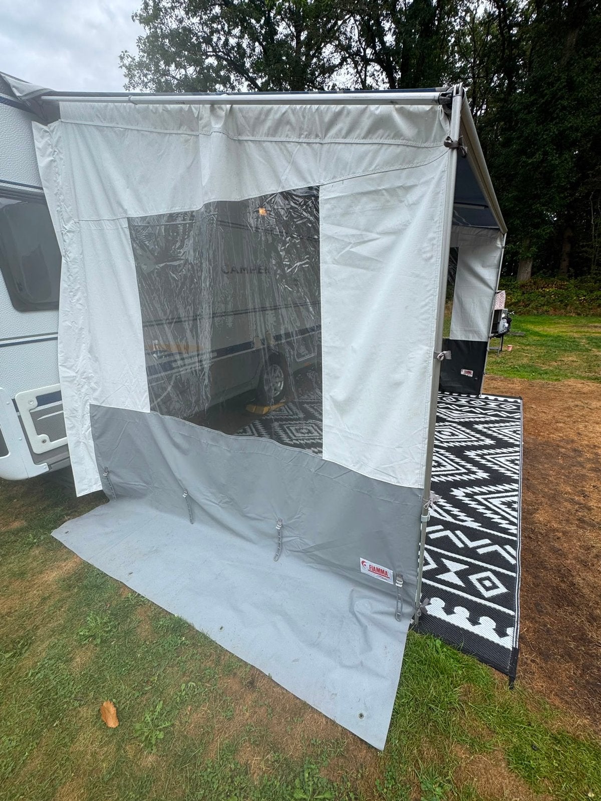 Fiamma zijwanden met rafters en zonnendoek, Ophalen of Verzenden, Gebruikt