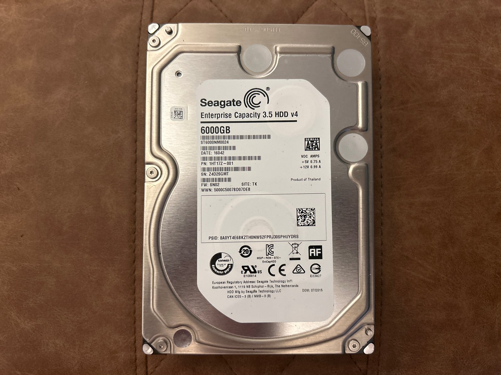 Seagate Enterprise Capacity 3.5 HDD v4 6TB, Intern, Gebruikt, Ophalen of Verzenden, Desktop