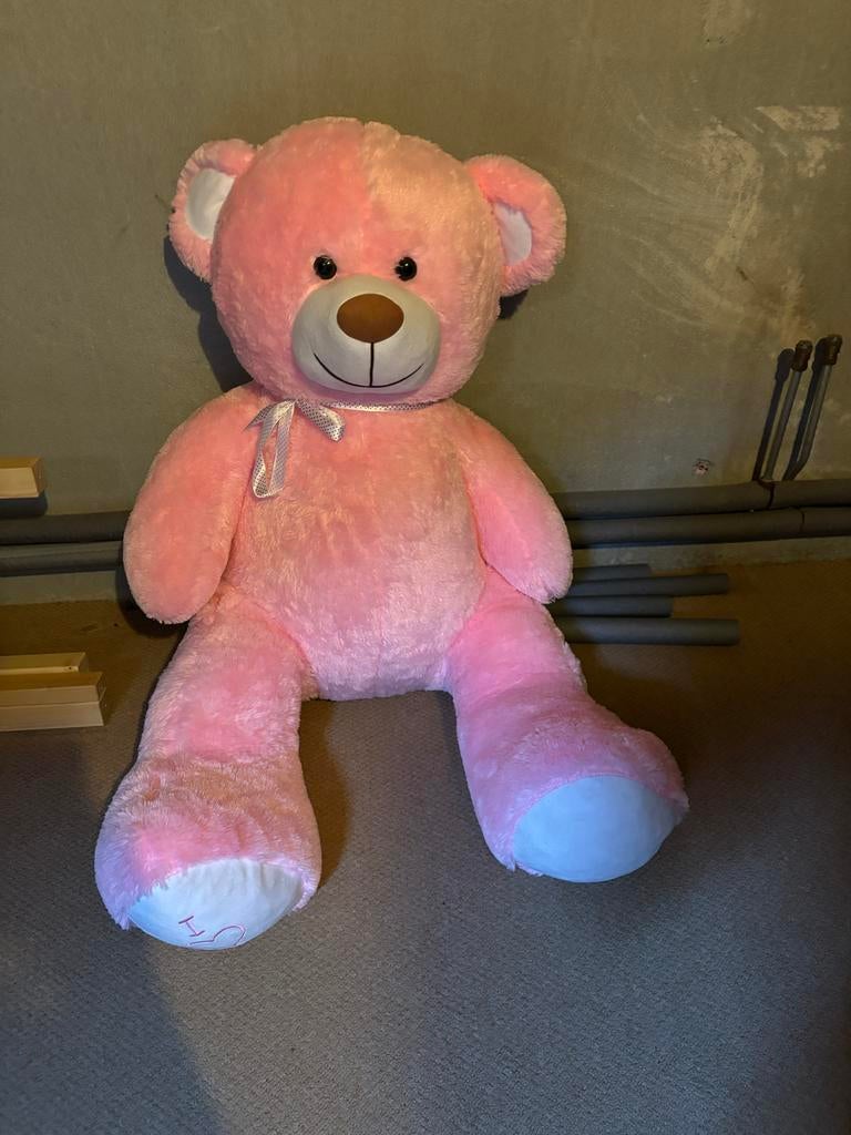 Grote Roze Knuffelbeer - 1.30m - Perfecte Staat, Ophalen, Beer, Zo goed als nieuw, Roze