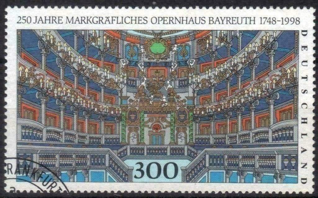 Duitsland 1998 - Yvert 1815 - Opera van Bayreuth (ST), Verzenden, 1990 tot heden, Gestempeld