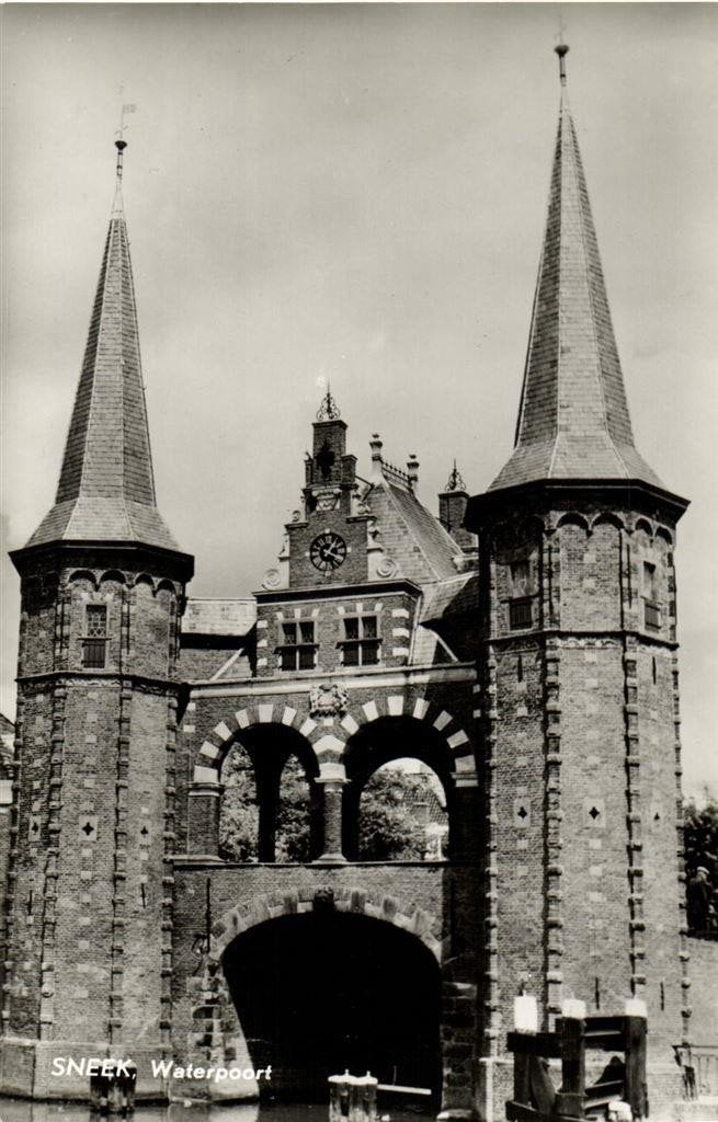 Sneek, Waterpoort -. niet gelopen, Verzamelen, Ophalen of Verzenden, 1960 tot 1980, Ongelopen, Friesland