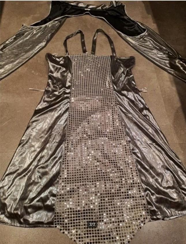 discojurkje,glitterjurkje,thema kleding,carnavalsjurk,, Carnaval, Ophalen of Verzenden, Kleding, Maat 36 (S)