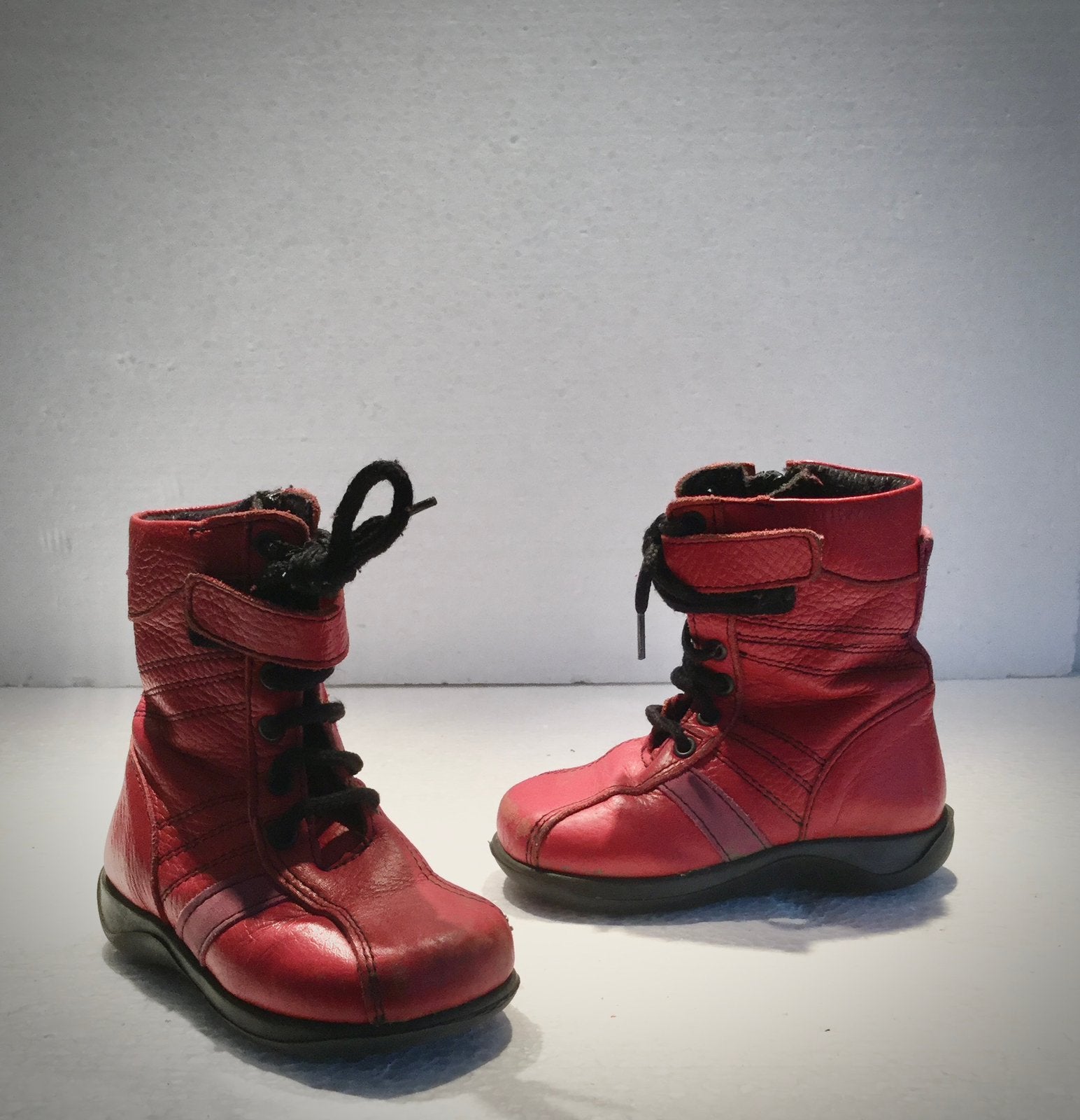 Kinder meisjes leren laarzen laarsjes rood stoer / design 22, Ophalen of Verzenden, Meisje, Schoenen