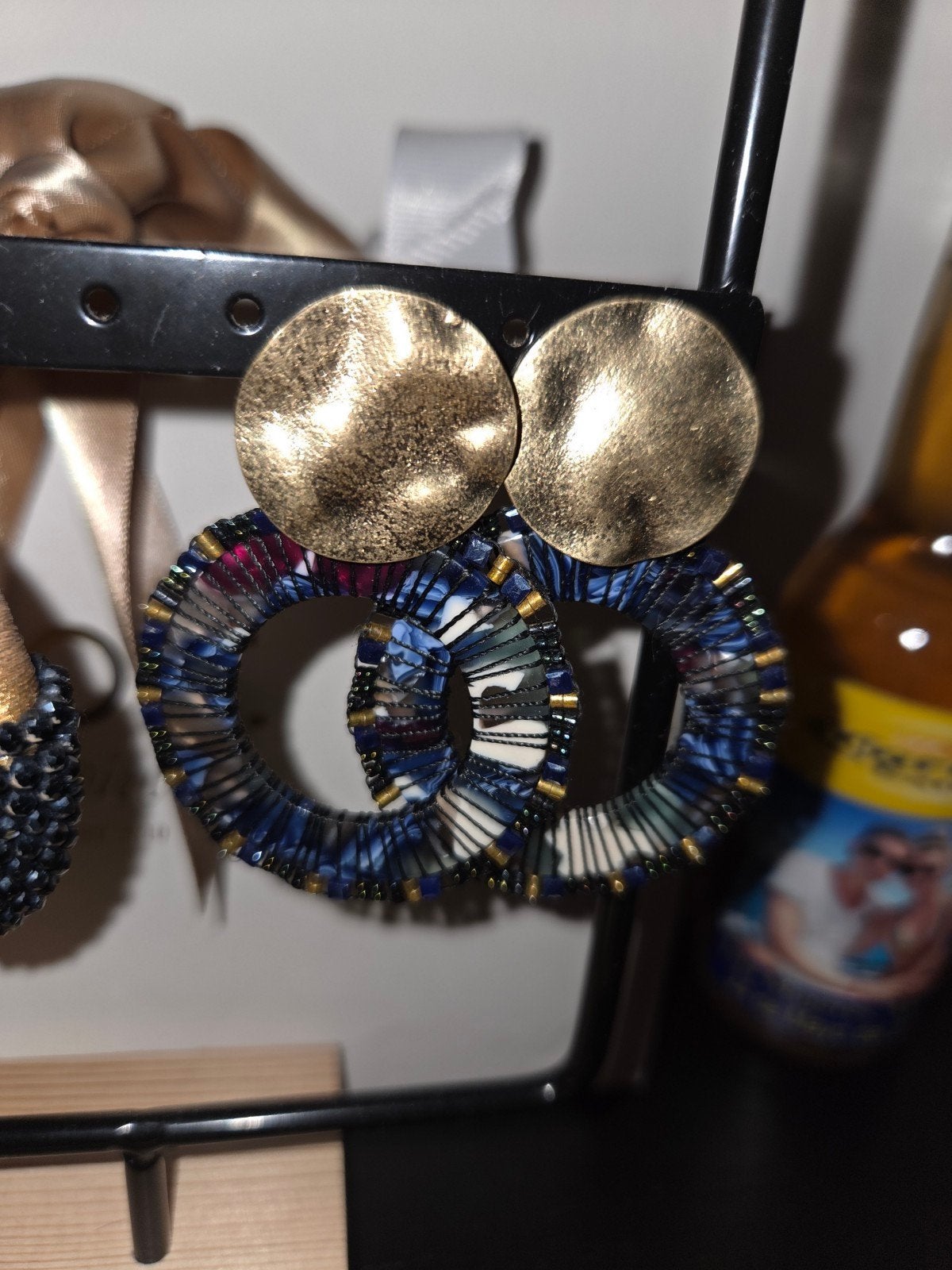 statement oorbellen multicolor, Sieraden, Tassen en Uiterlijk, Ophalen of Verzenden, Zo goed als nieuw, Overige materialen, Hangers