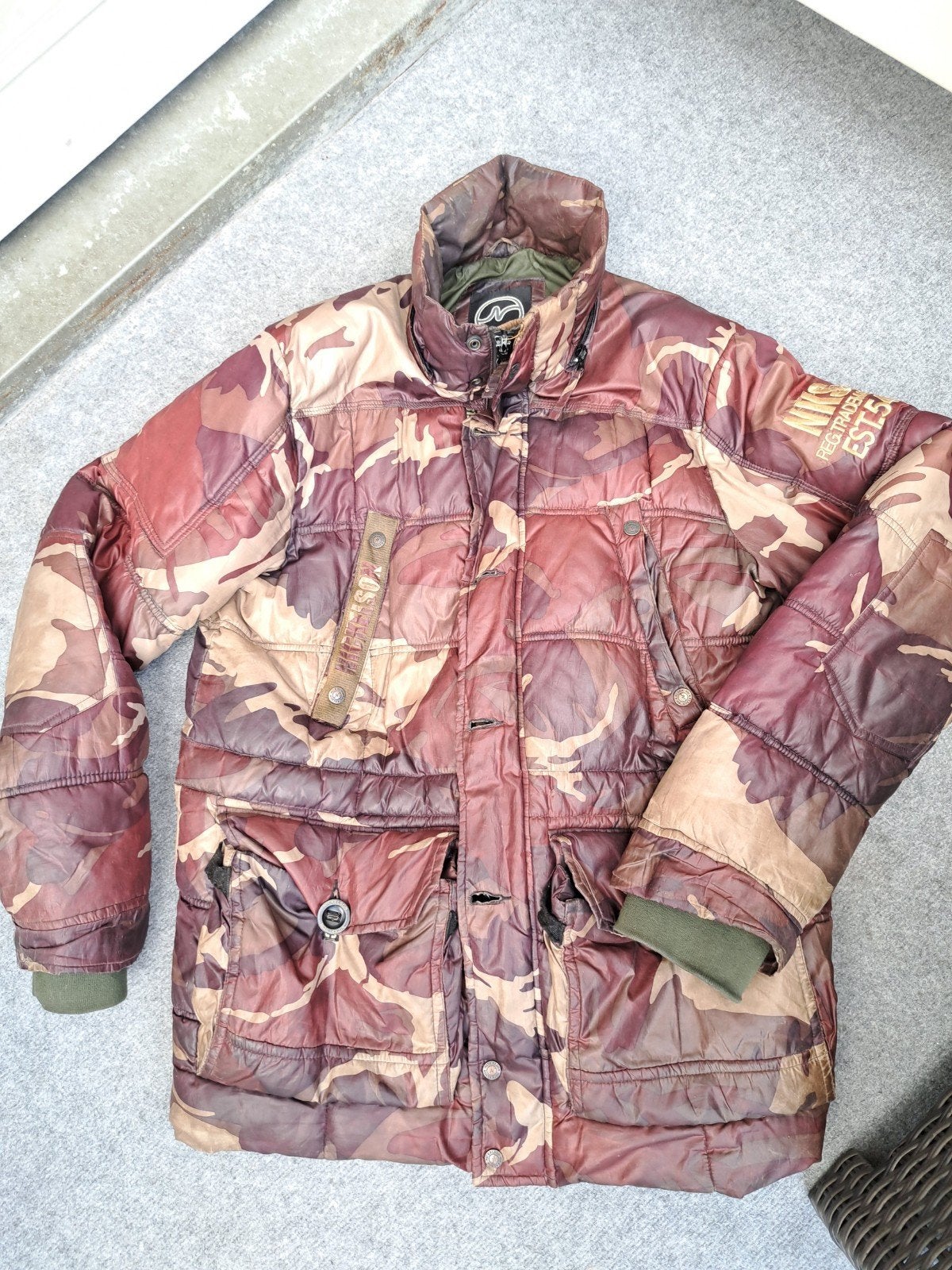 Nickelsson Camouflage Winterjas Maat L, Maat 52/54 (L), Meerkleurig, Ophalen of Verzenden, Gedragen