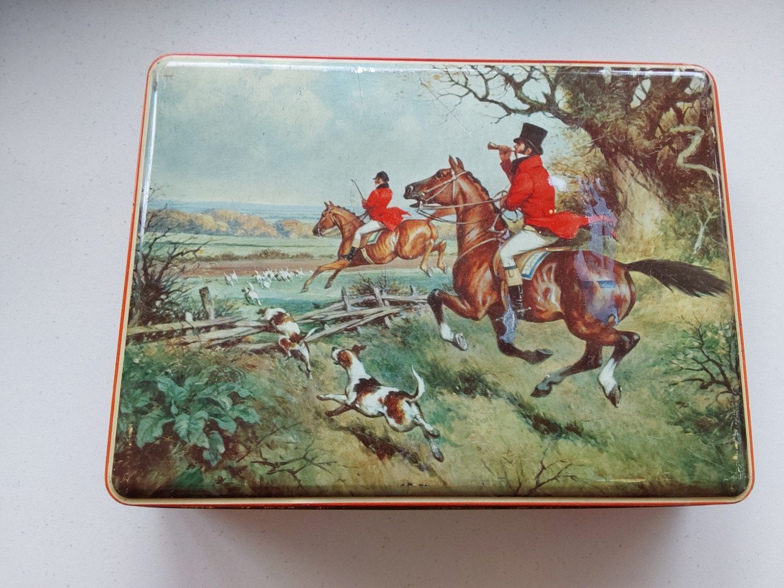 Vintage sigarenblik "Schotland" - Jachttafereel, Ophalen of Verzenden, Gebruikt, Overige, Overige merken
