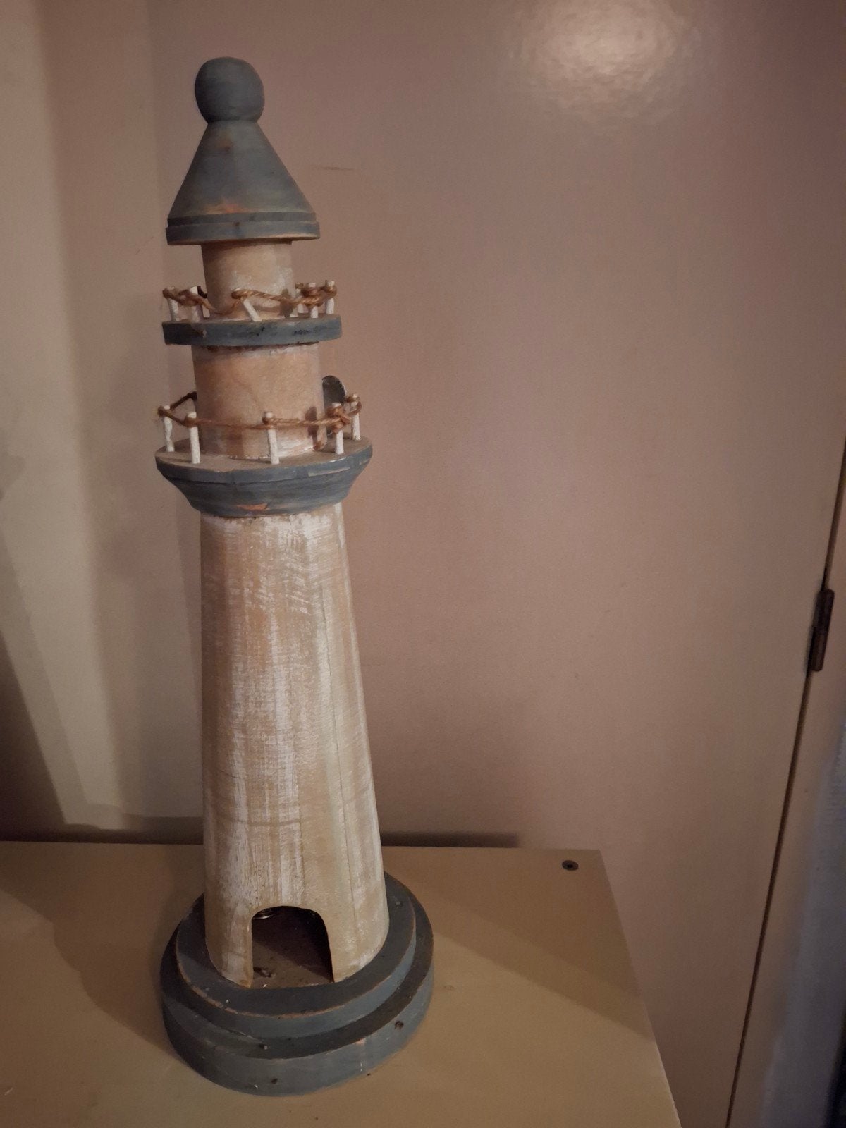 Decoratieve vuurtoren - Hout, maritieme stijl, Hout, Gebruikt, Meerkleurig, Overige stijlen