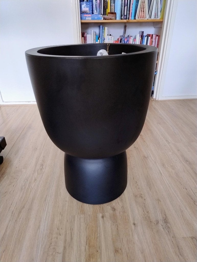 Zwarte Elho Pure coupe plantenpot binnen/buiten, Ophalen, Kunststof, 40 cm of meer, Rond