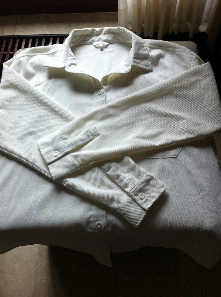dames overhemd ribcord roomkleur mt L, Kleding | Dames, Ophalen of Verzenden, Zo goed als nieuw, Maat 38/40 (M)