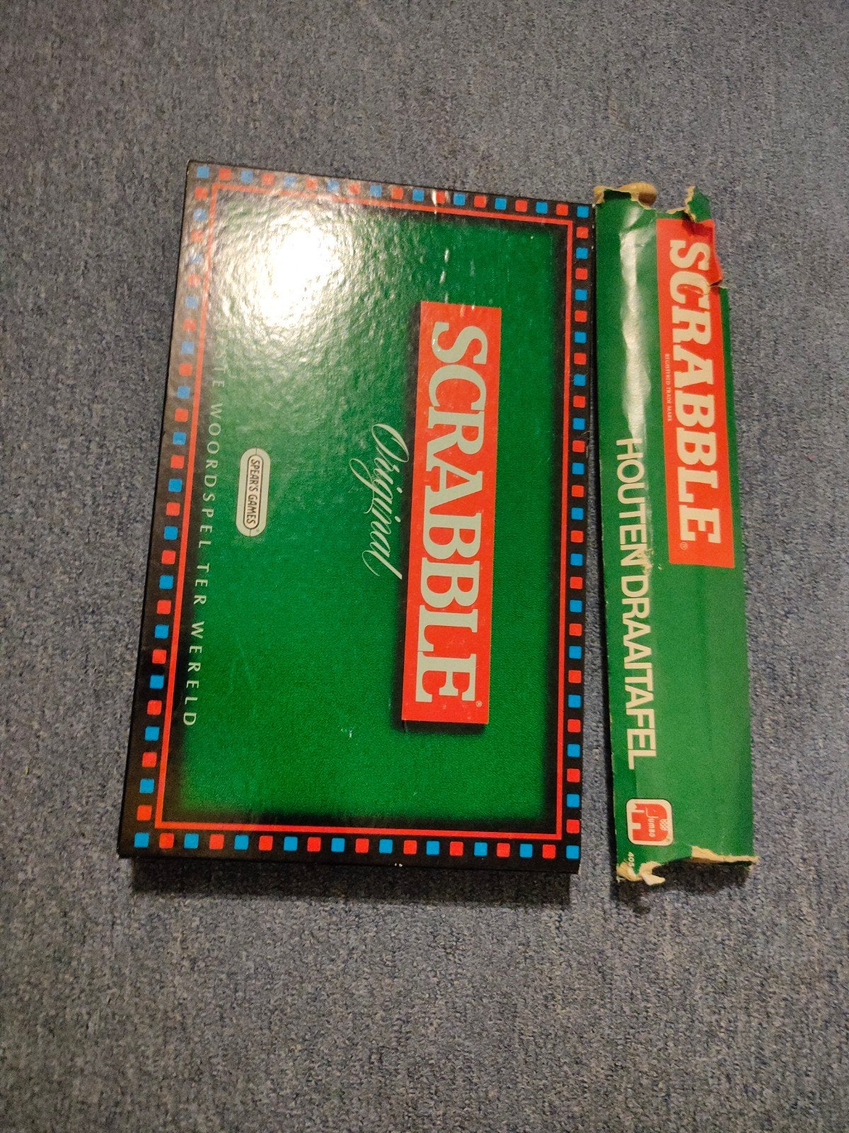 Scrabble bordspel met houten draaiplateau, Ophalen, Zo goed als nieuw, Spear's Games