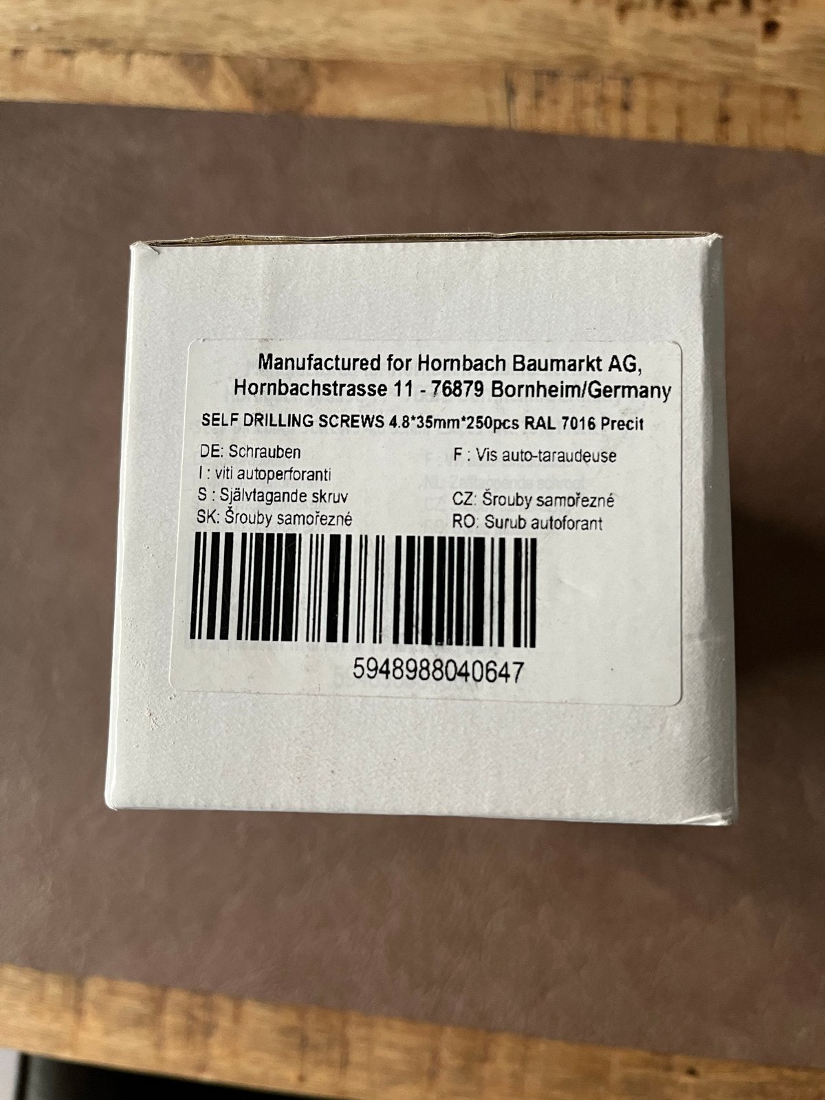 Zelfborende schroeven 4.8x35mm RAL 7016 (250 stuks), Ophalen of Verzenden, Nieuw, Minder dan 50 mm, Schroeven