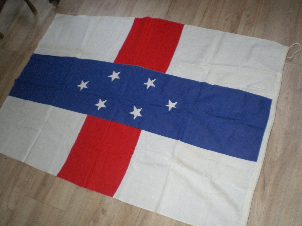 vintage  Ned. Antillen vlag  90x140, Ophalen of Verzenden, Gebruikt
