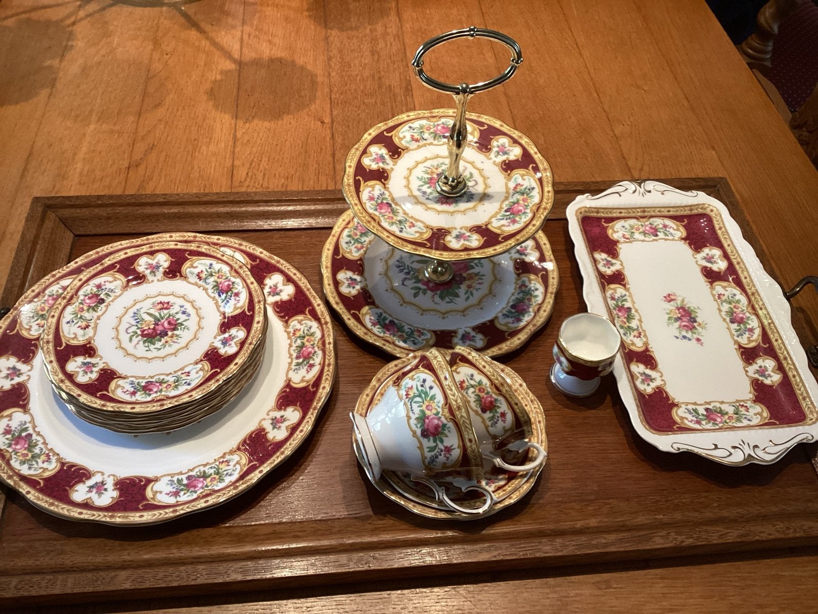 Prachtig Vintage Servies met Bloemenpatroon, Ophalen, Overige merken, Vintage, Zo goed als nieuw