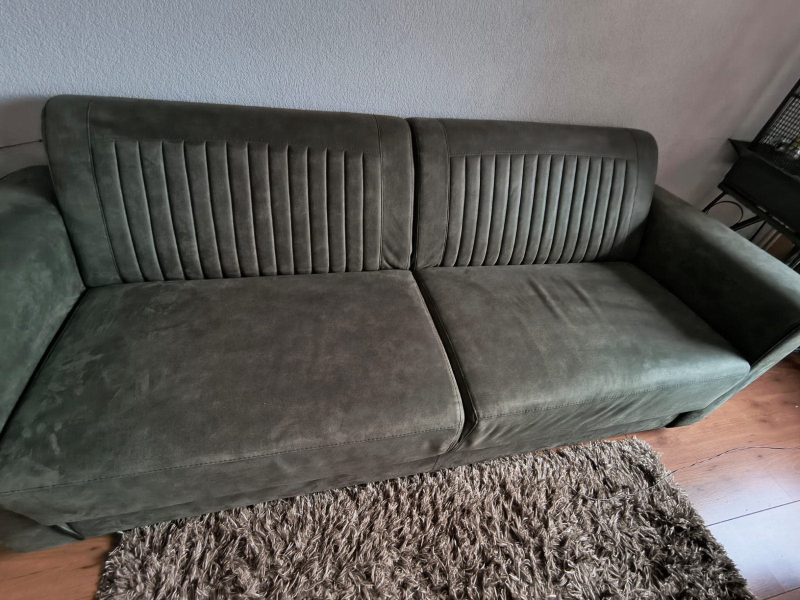 Groene 3-zitsbank - Zo goed als nieuw, Driepersoons, 75 tot 100 cm, Ophalen of Verzenden, Zo goed als nieuw
